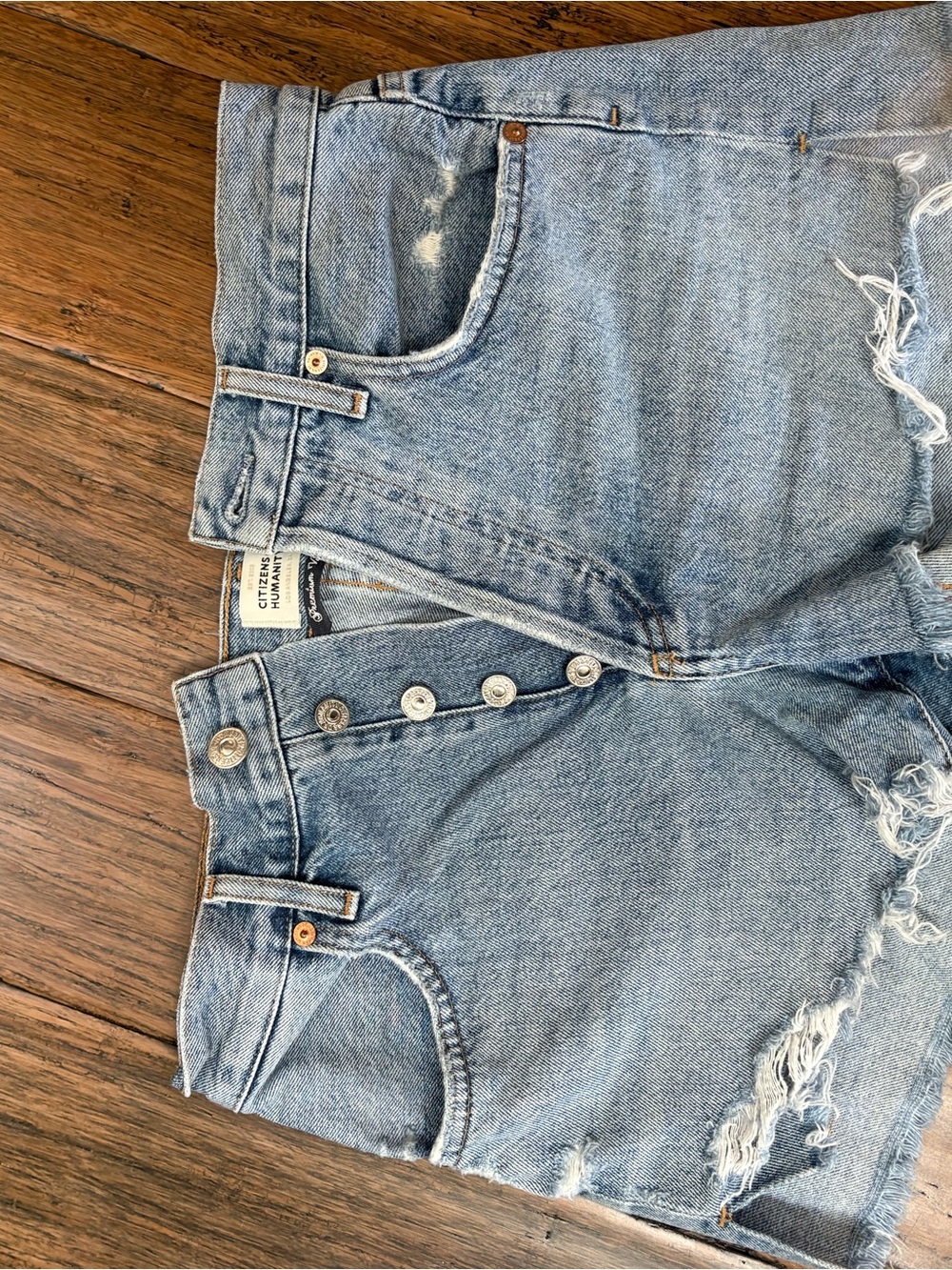 Citizens Of Humanity Light Blue High-Rise Denim Shorts